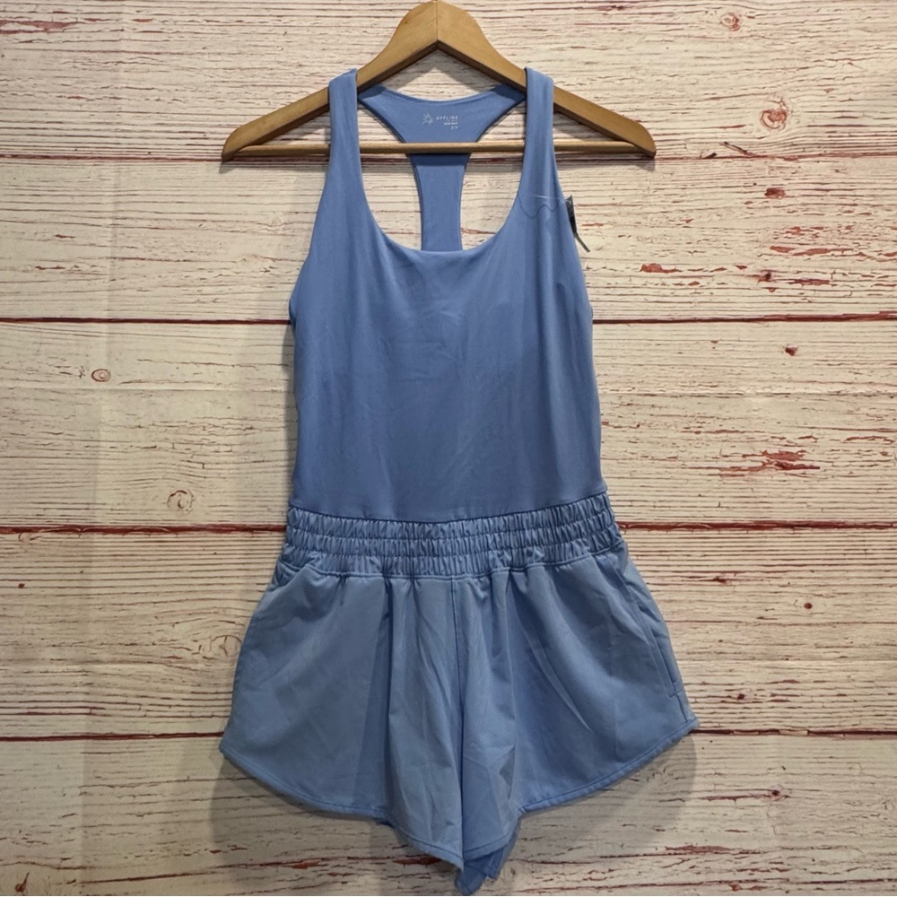NWT Offline by Aerie Real Me Hot Stuff Romper in Blue Lion Sz S - Picture 5 of 15